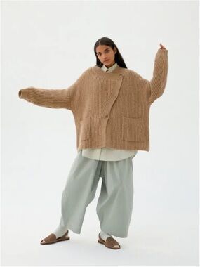 MONICA CORDERA Chunky Wool Cardigan (see measurements)